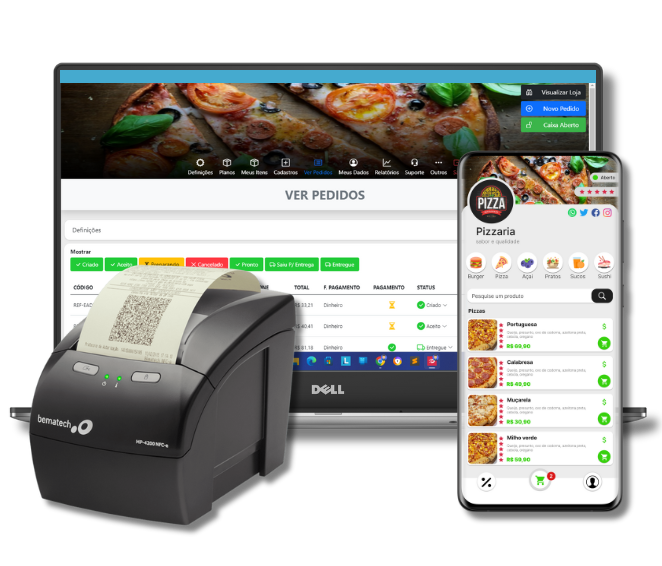 Visual da plataforma de cardápio digital